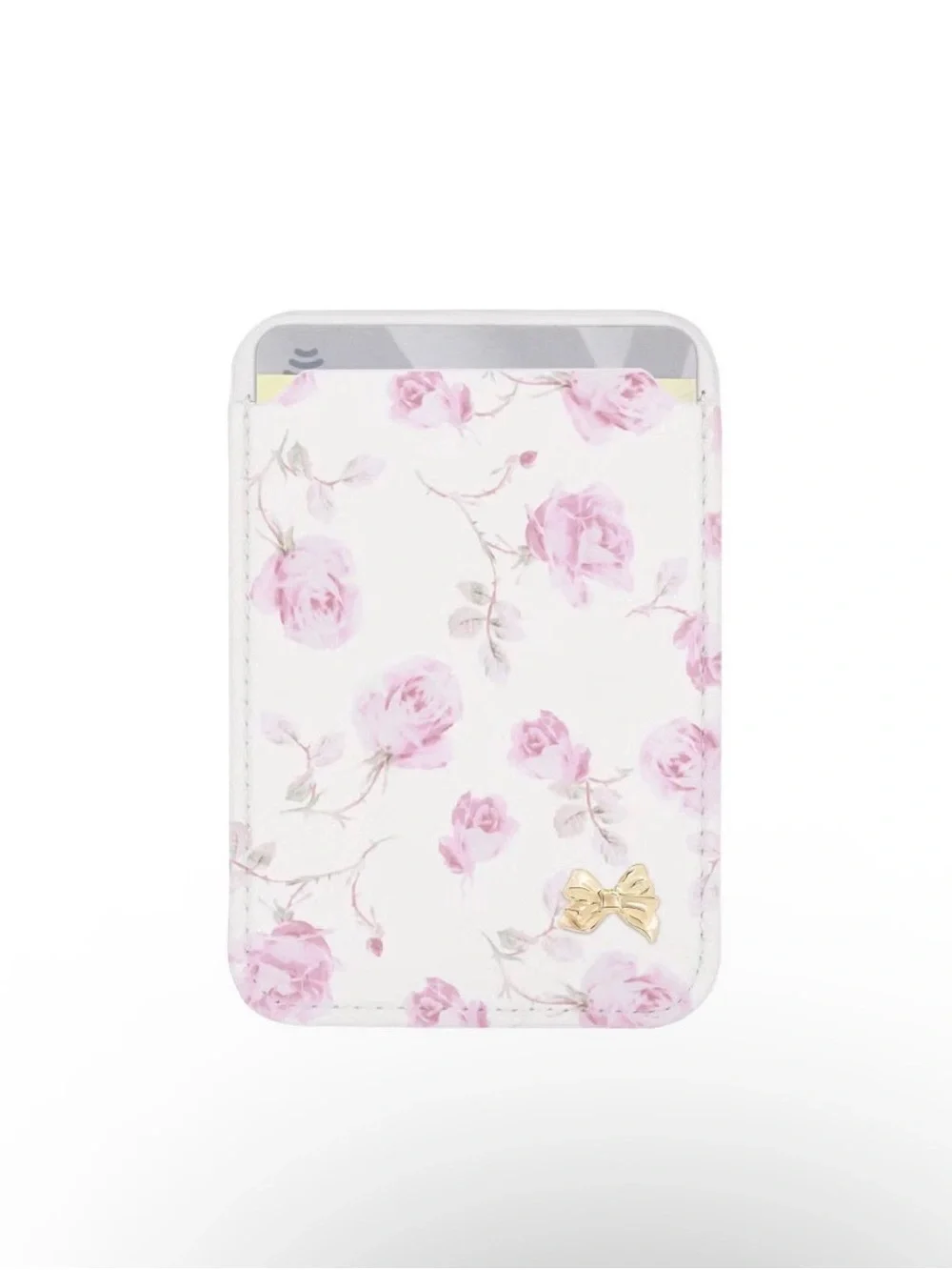 LoveShackFancy – Case-Mate Ribbon Rosa Flora Magnetic Cardholder Sterling Dusk